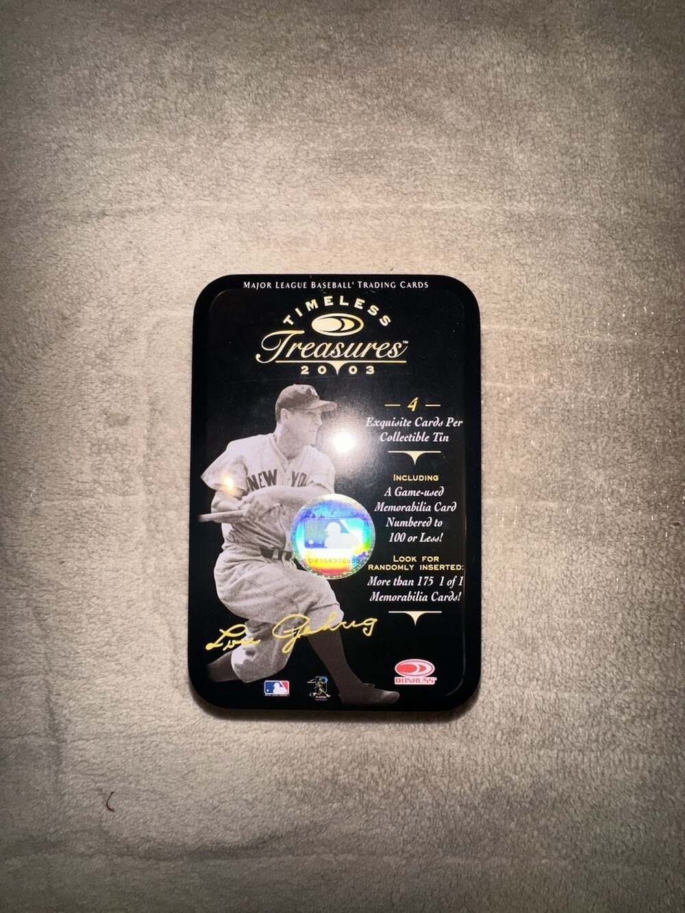 2003 Donruss Timeless Treasures Lou Gehrig Tin